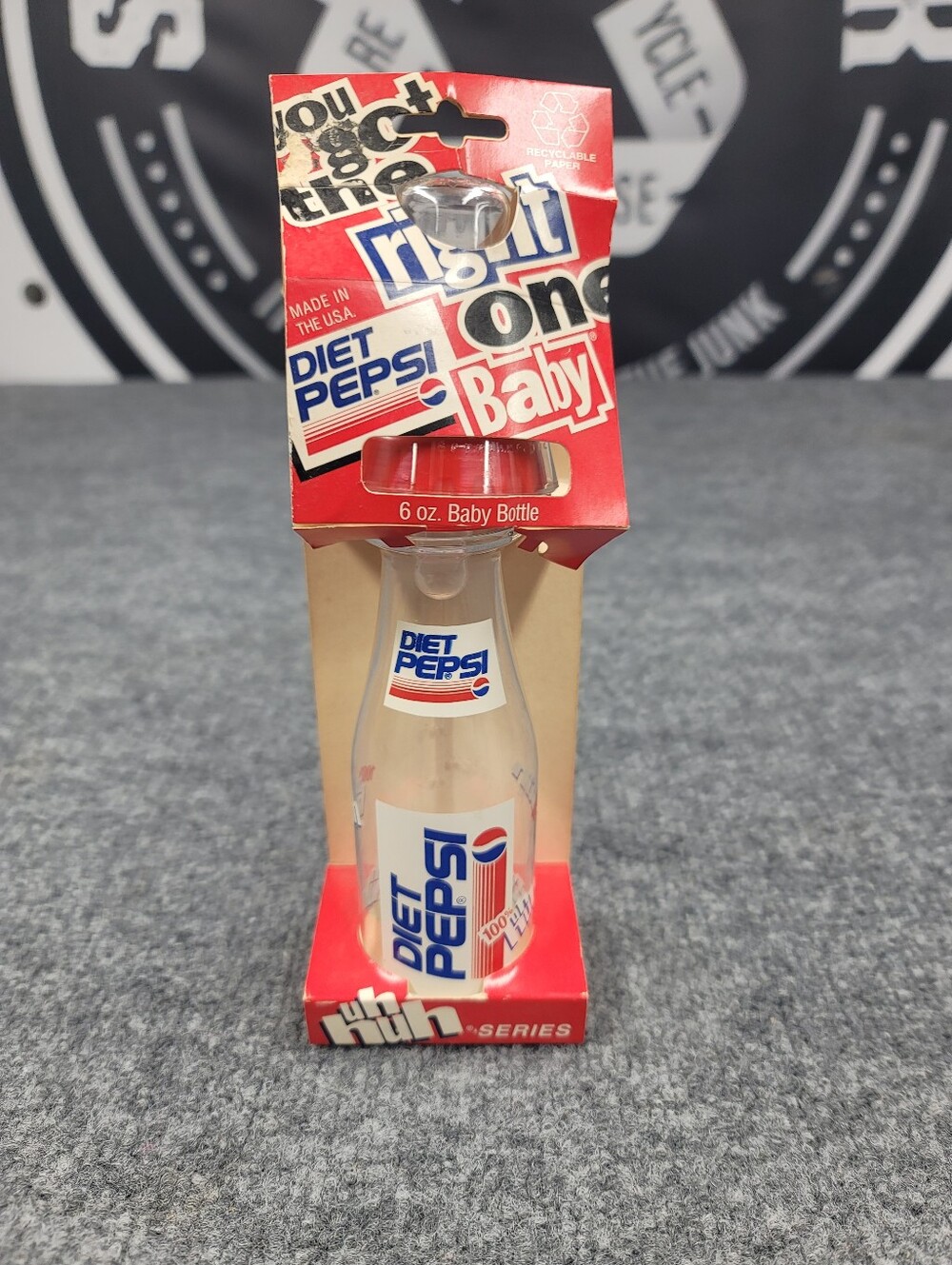 Vintage 1992 Diet PEPSI 6oz BABY BOTTLE Plastic New Uh Huh Retro